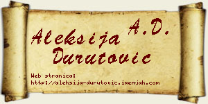Aleksija Durutović vizit kartica